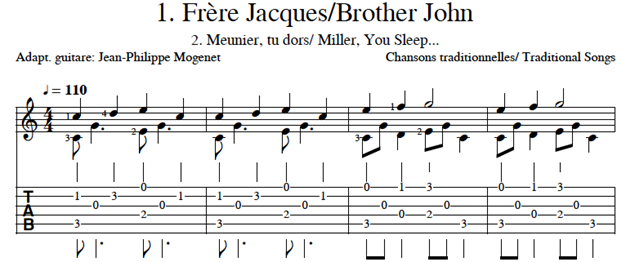Figure 15 : « Frère Jacques / Brother John », Chansons traditionnelles