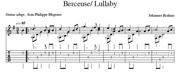 Figure 18 : « Berceuse / Lullaby », Johannes Brahms