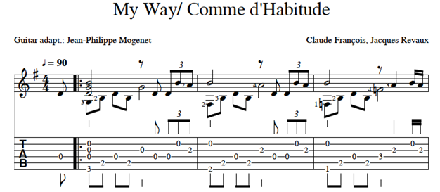Figure 28 : « My Way / Comme d'Habitude », Claude François et Jacques Revaux