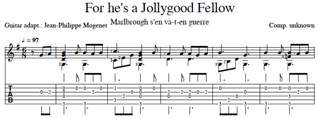 Figure 37 : « For he's a Jollygood Fellow »